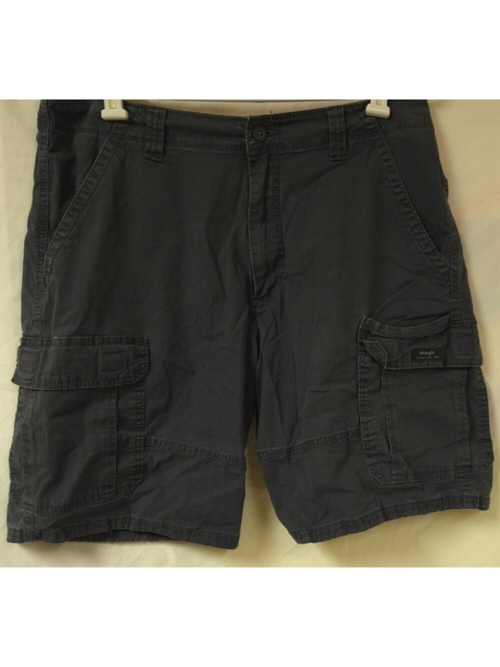 Wrangler Mens 36x10 Dark Grey Relaxed Fit Ripstop Utility Hike Fish Cargo Shorts